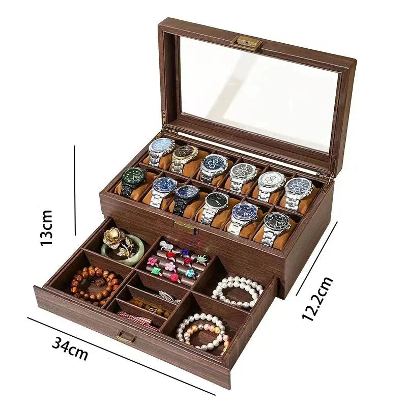 Caja Grande para Relojes de Madera