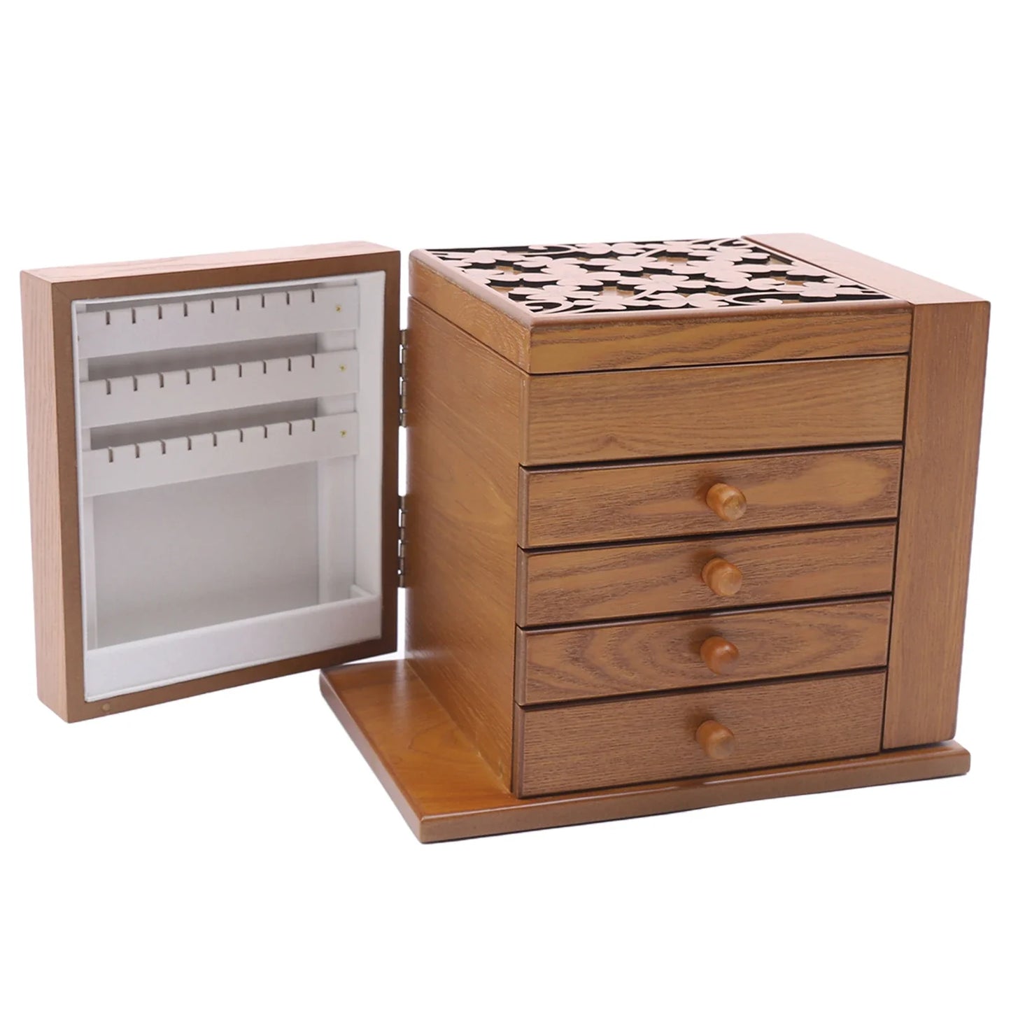 Boîte à Bijoux avec Miroir fermé haut ouvert