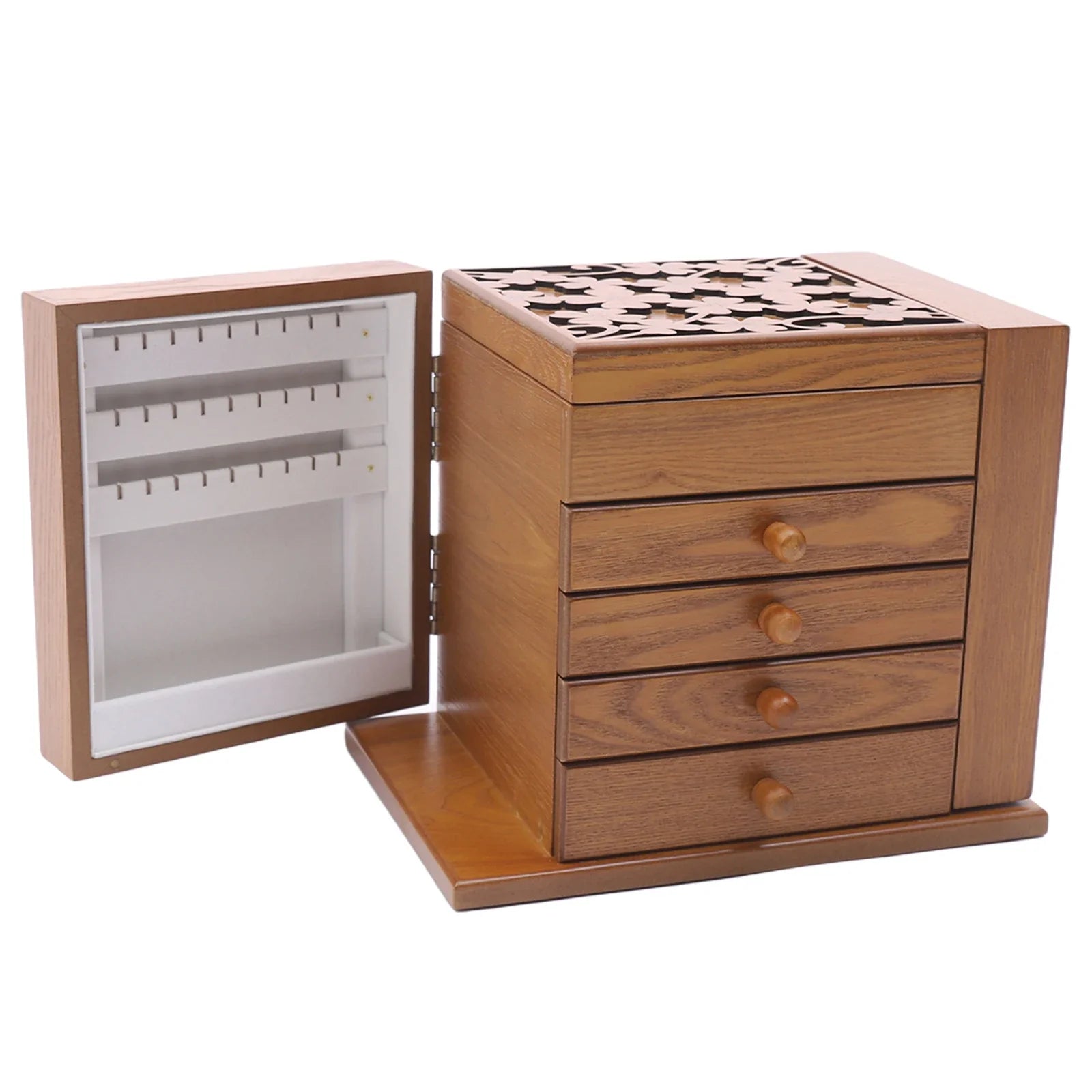 Boîte à Bijoux avec Miroir fermé haut ouvert