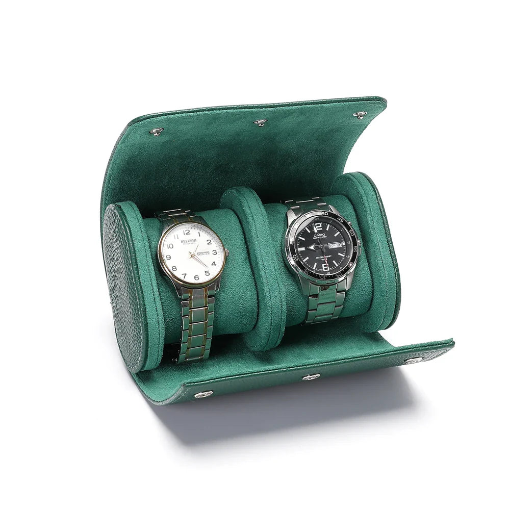 Boîte à Montres de Voyage 2 Emplacements vert