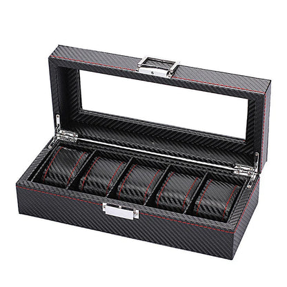 Boîte à Montres en Carbone fond blanc