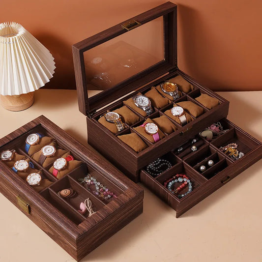 Grande Boîte à Montre en Bois