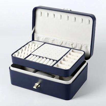 boite à bijoux cuir bleu