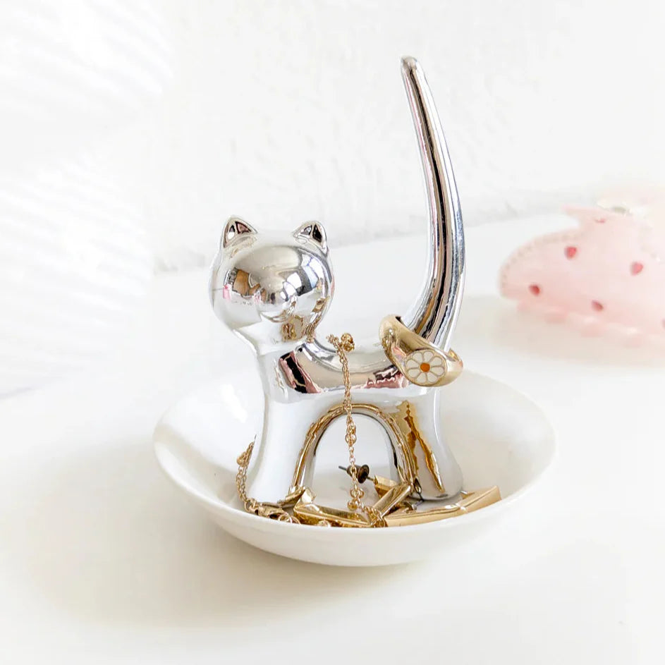 vide poche chat argent